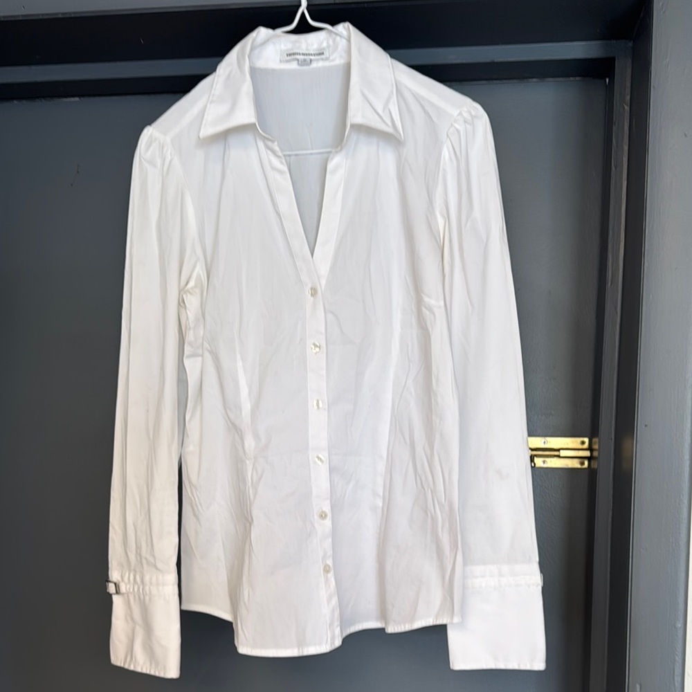 Express White Button-Up Blouse
